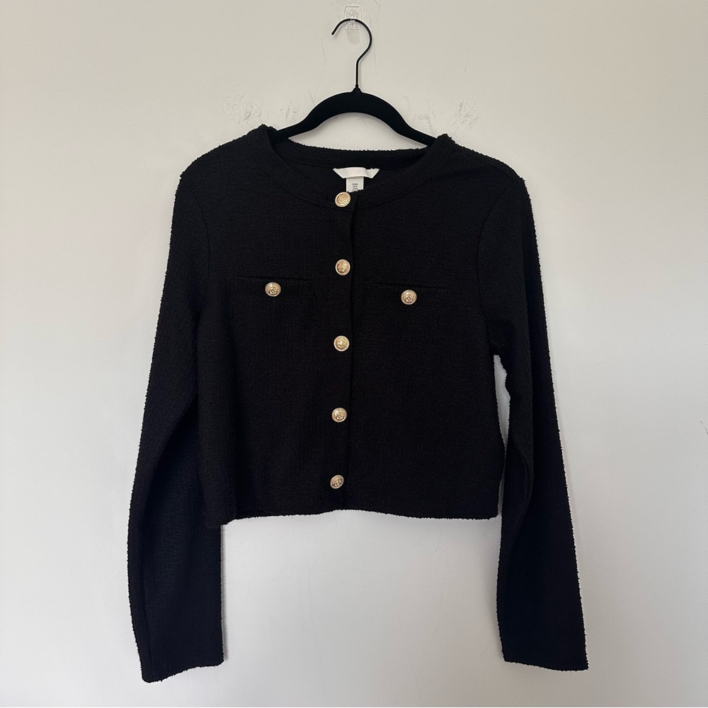 H&M Black Cardigan with Gold Buttons - Picture 4 of 9